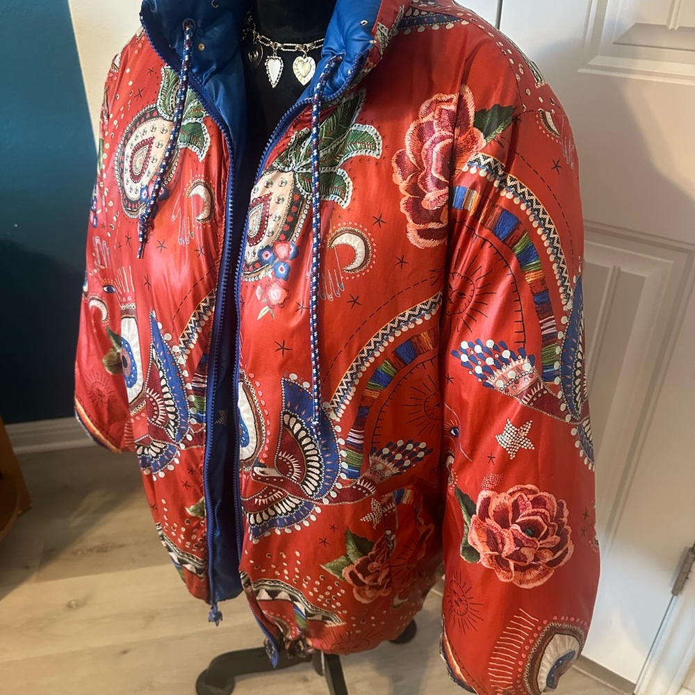 Farm Rio Reversible Mystic Puffer Jacket size S/M - Picture 12 of 12